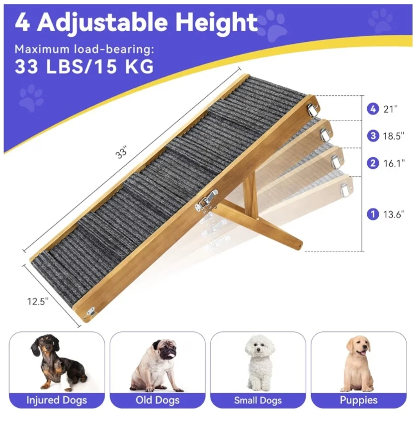 Adjustable Wooden Pet Ramp (TNELTUEB) - photo 3