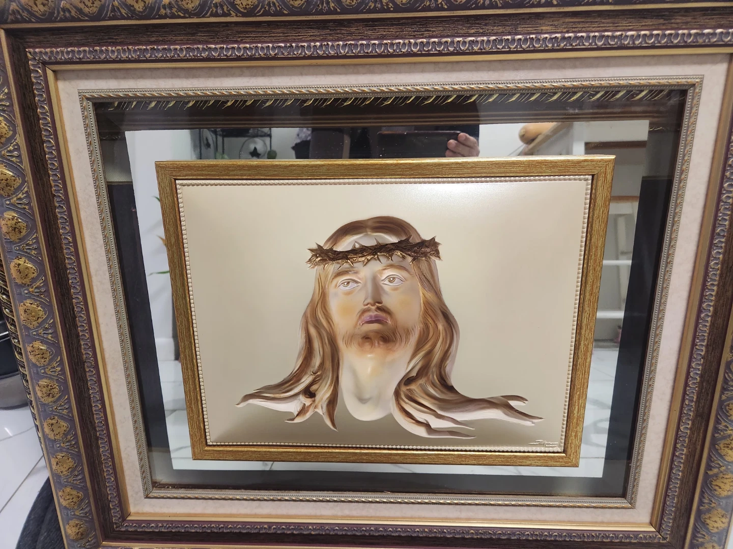 Framed Jesus Christ Religious Art Portrait - photo 3