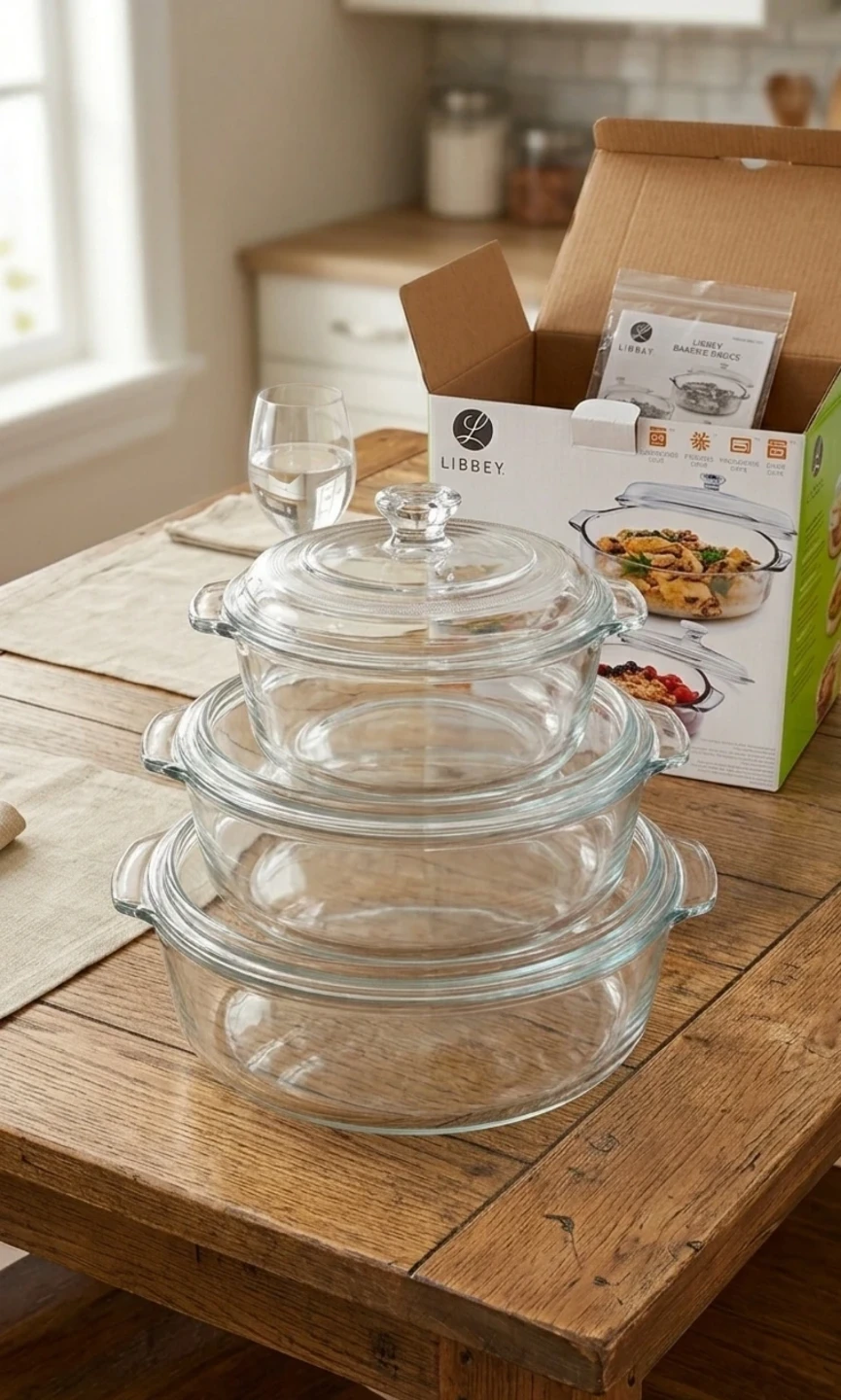 Libbey Glass Baking Dish Set with Lids