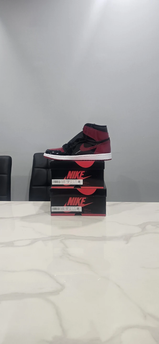Air Jordan 1 Patent Bred size 9.5, 10 - photo 3