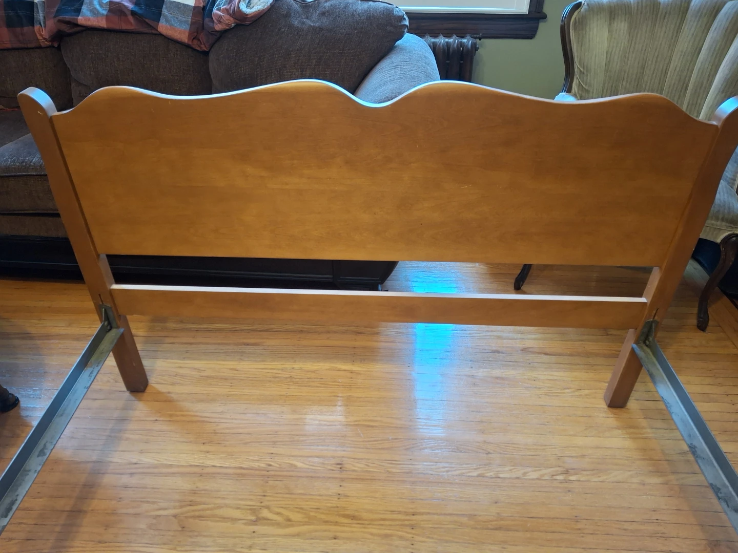Wooden Headboard and Bed Frame - photo 2