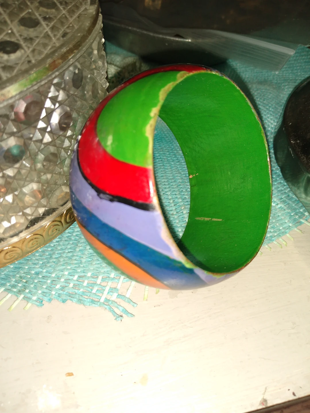 Vintage Laurel Birch hand-painted bangle - photo 2