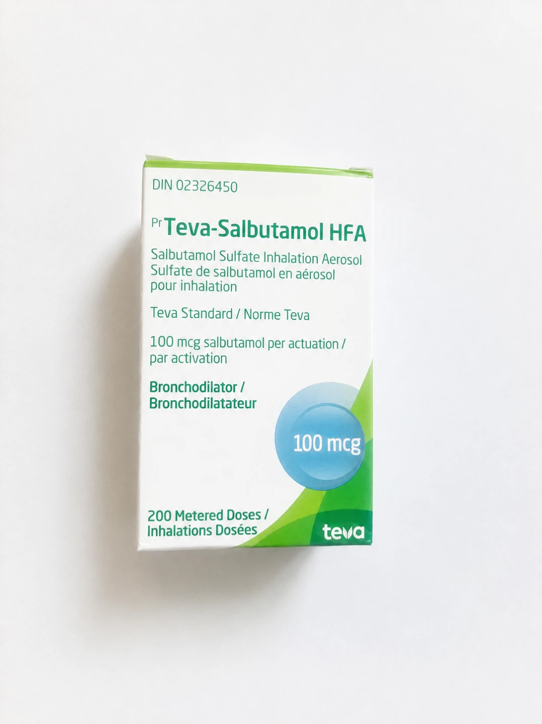 Teva-Salbutamol HFA Inhalation Aerosol - 100 mcg, 200 Doses