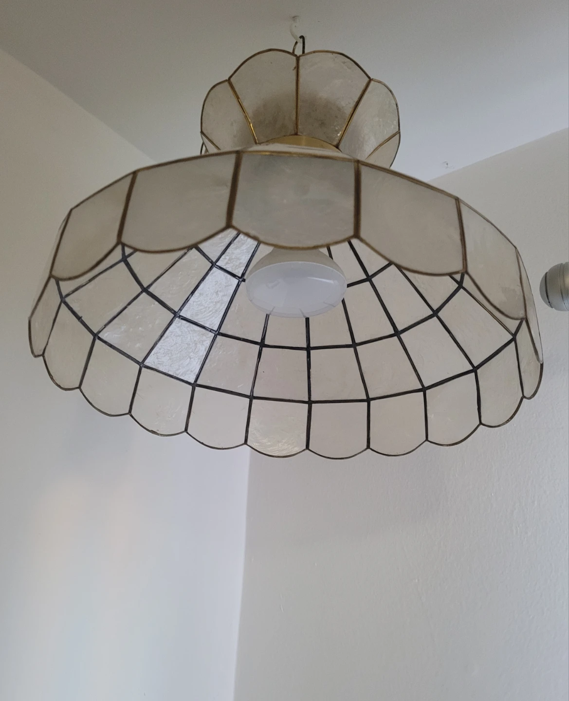 Vintage Capiz Shell Pendant Light Fixture