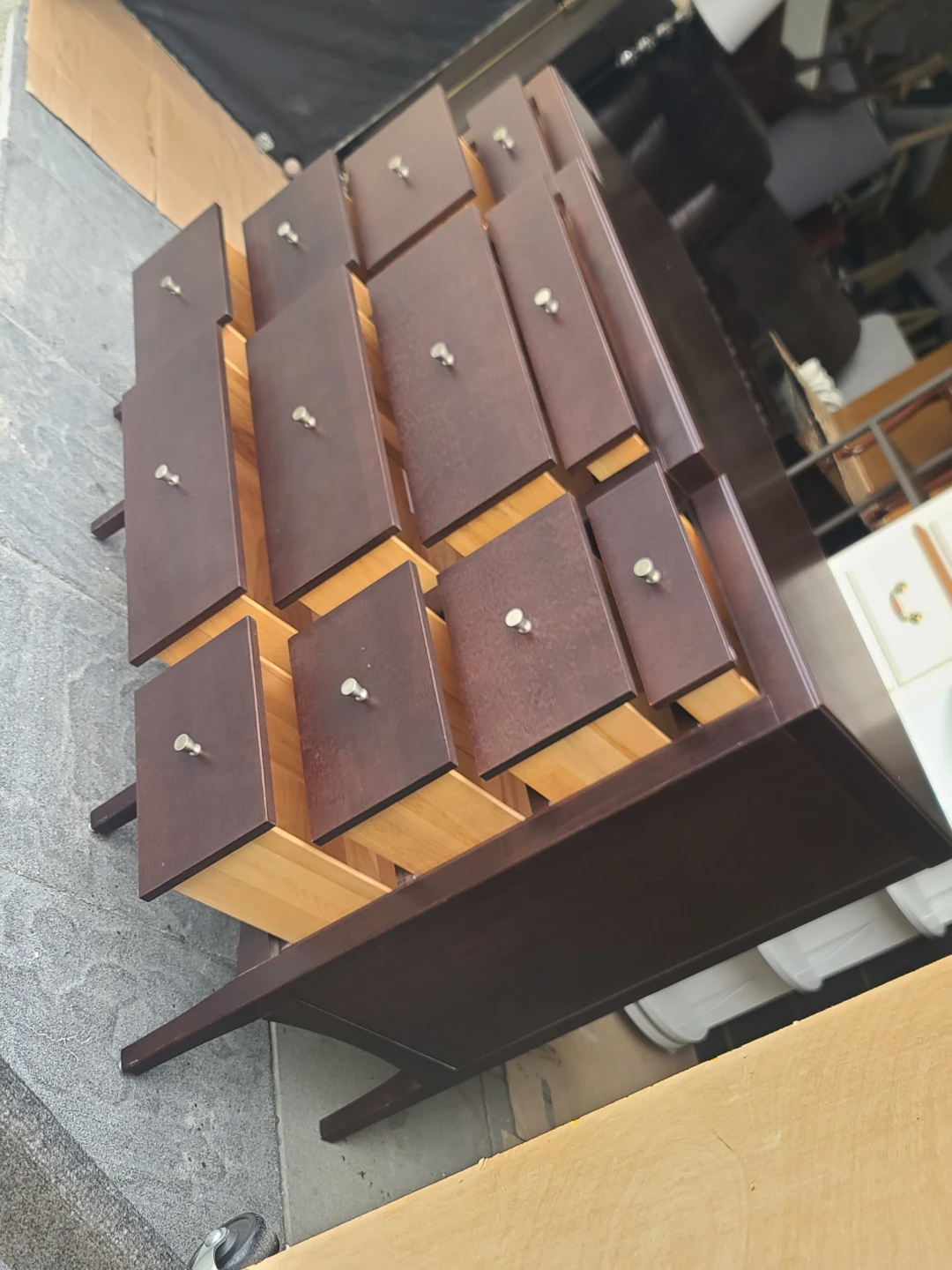 Sharma 12-Drawer Dark Wood Dresser - photo 3