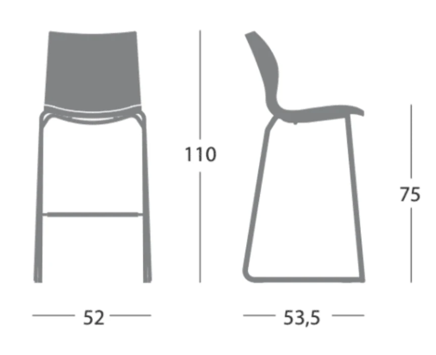Set of 4 Grey Stacking Bar Stools - photo 4
