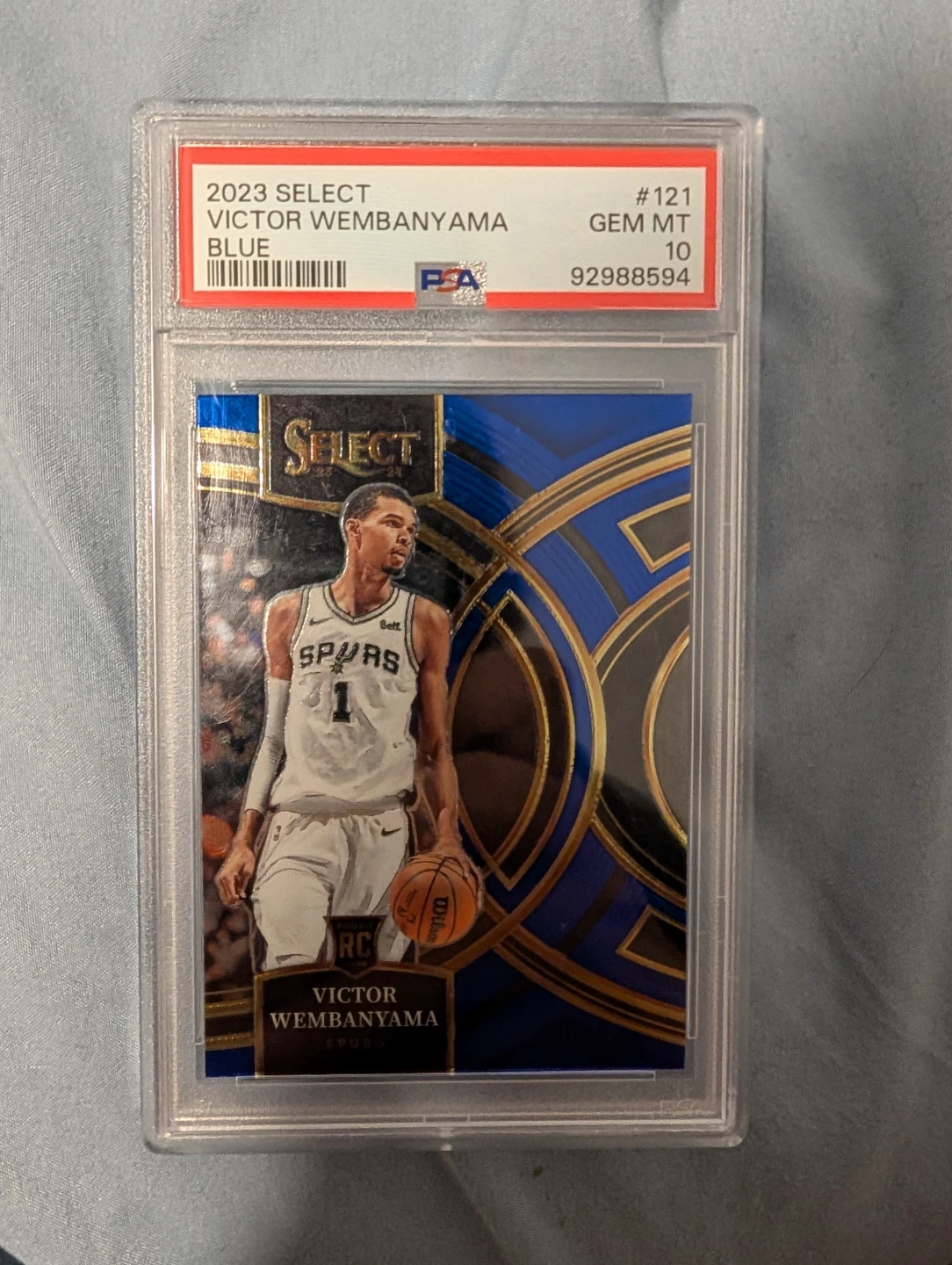 PSA 10 wemby rookie select blue premier #121