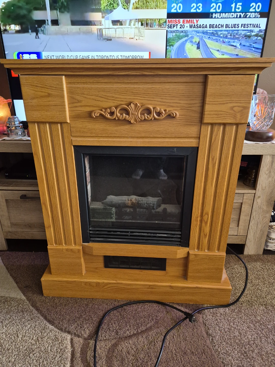 Electric Fireplace Model NDF-65NB-1  Works Great - photo 3