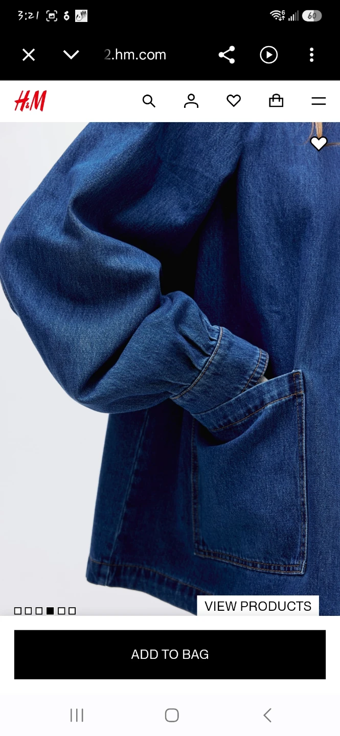 H&M Denim Jacket with Puff Sleeves - photo 2