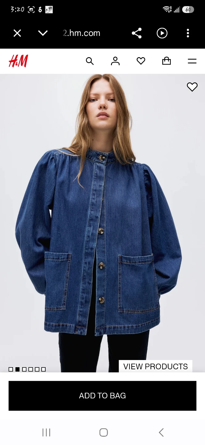 H&M Denim Jacket with Puff Sleeves - photo 4