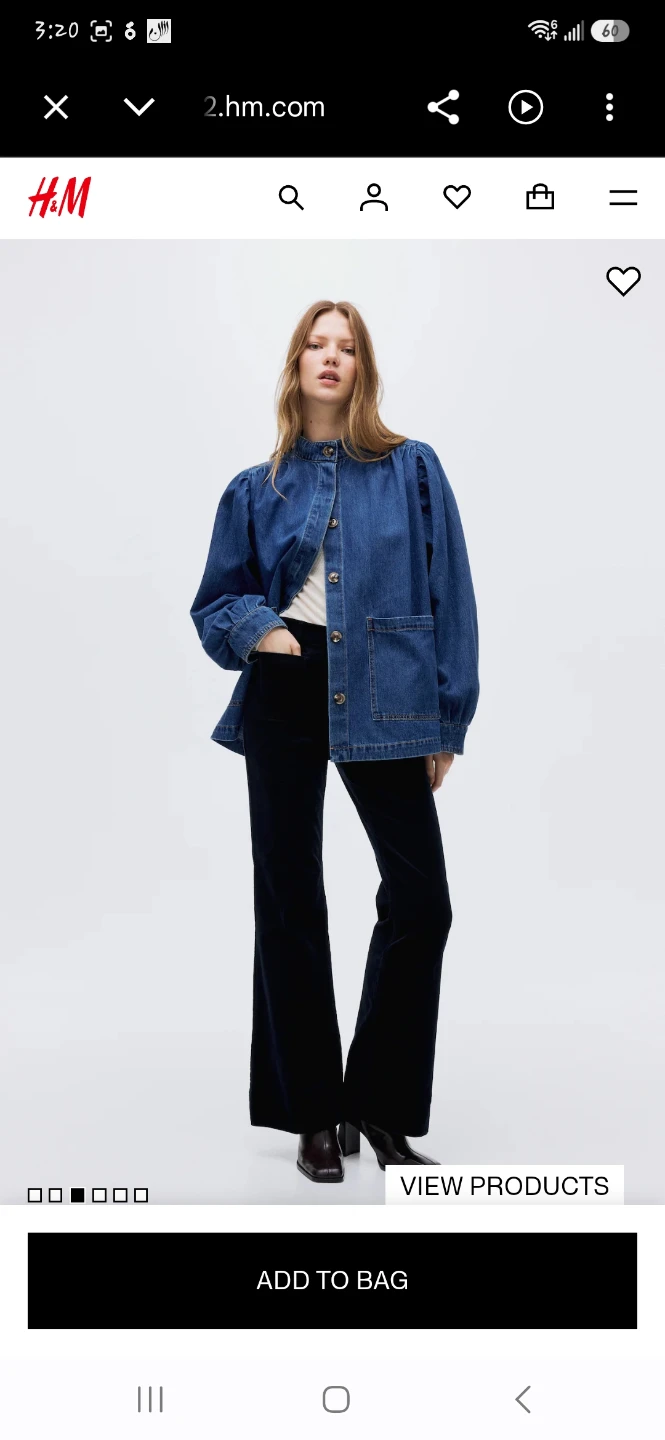 H&M Denim Jacket with Puff Sleeves - photo 5