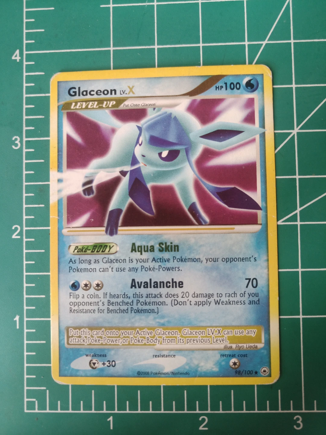 Glaceon LV.X Pokemon Card 98/100