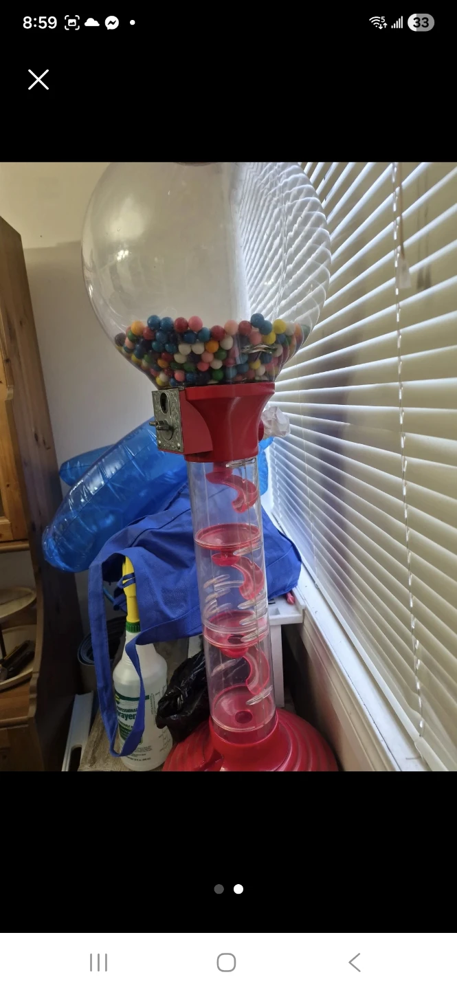 Vintage Gumball Machine with Spiral Dispenser