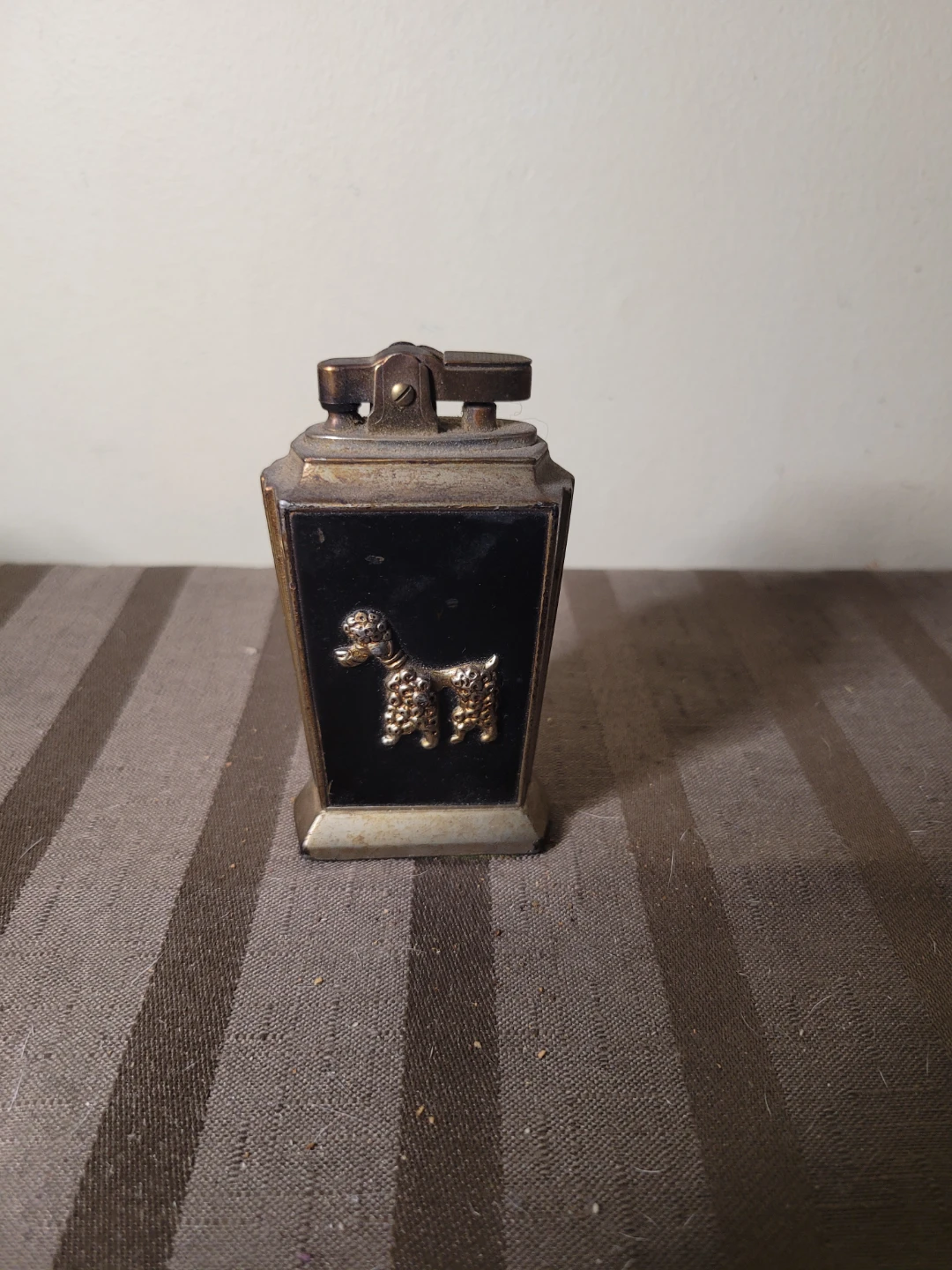 Vintage Poodle Accent Table Petrol Lighter