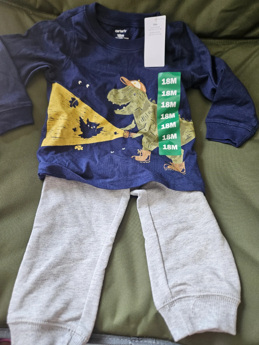 Carter's Dinosaur Long Sleeve Shirt and Pants Set - 18 Months