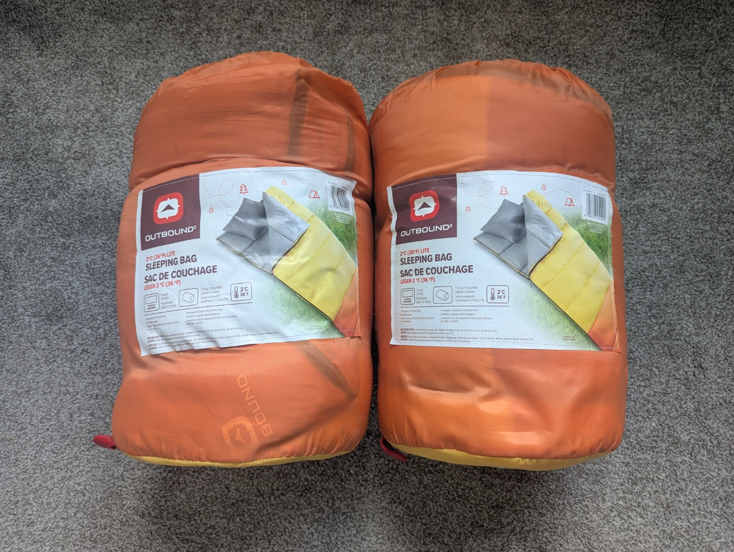Outbound 2°C (36°F) Lite Sleeping Bag - Orange