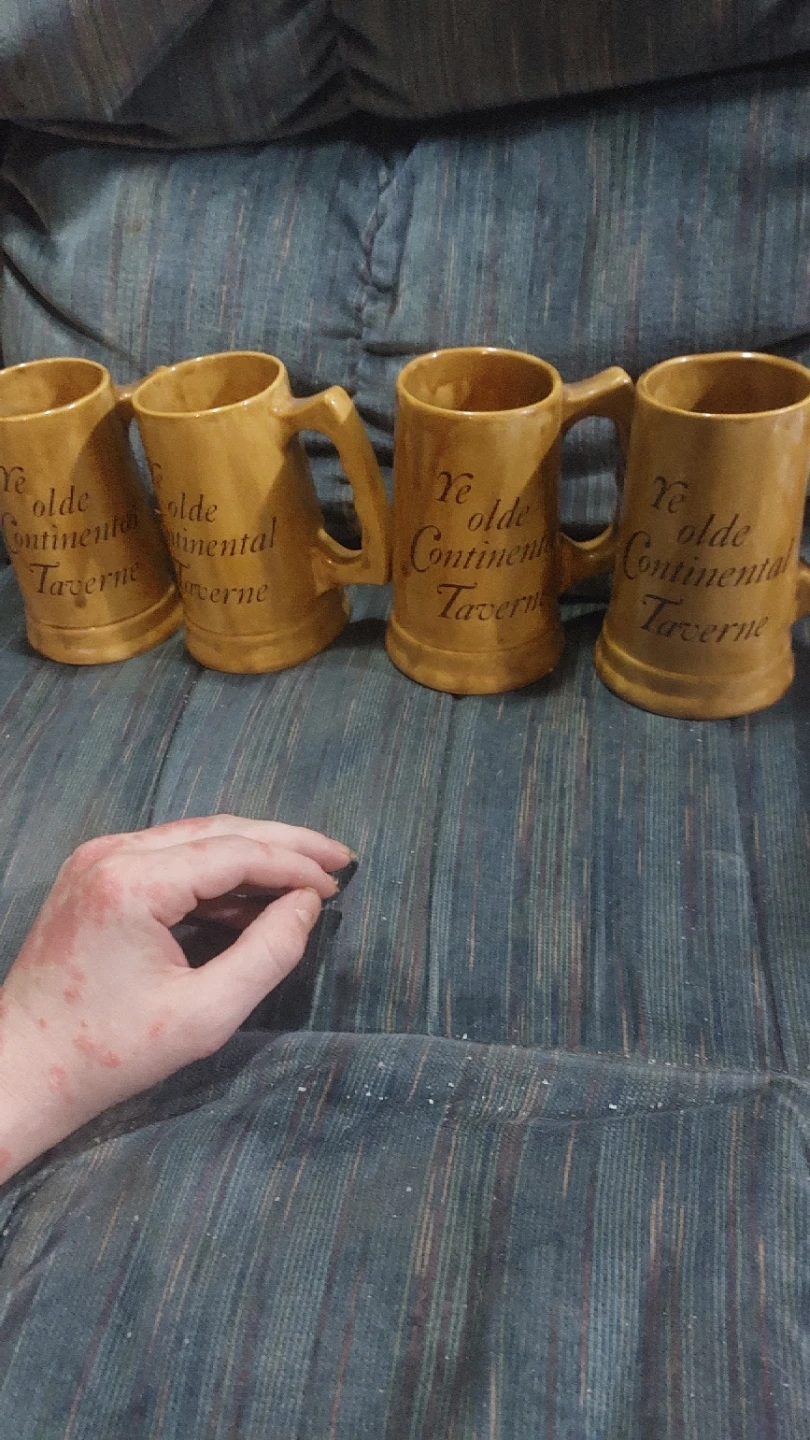 Set of 4 Ye Olde Continental Tavern Mugs