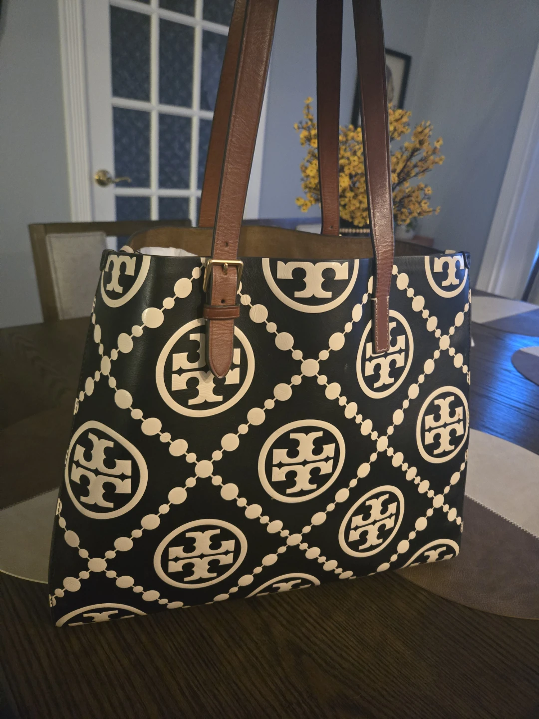 Tory Burch T Monogram Contrast Embossed Tote