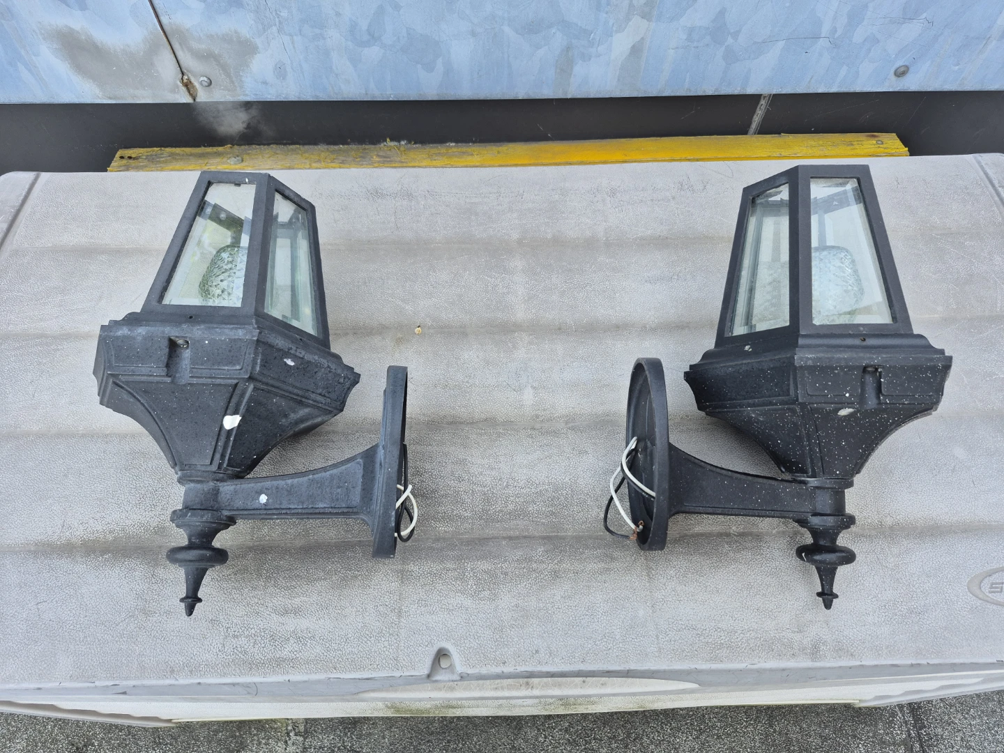 Black Outdoor Wall Sconce Lights (Pair)