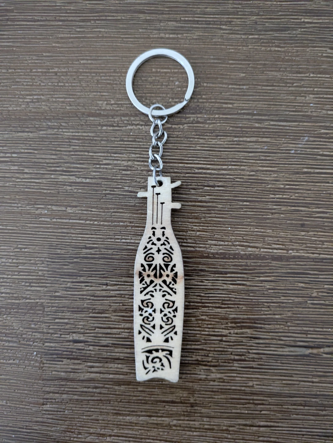 ⚽ Wooden musical instrument shaped keychain
