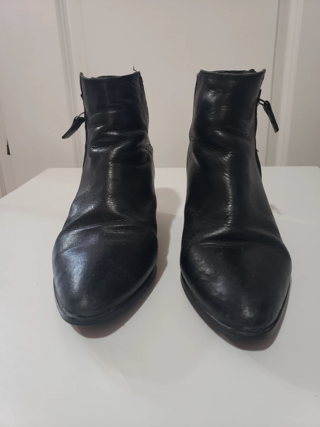 Black Genuinr Leather Ankle Boots - photo 2