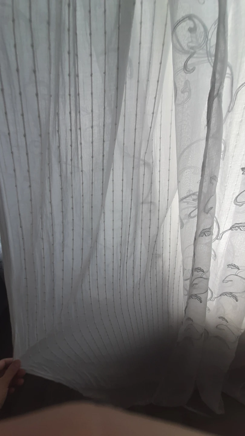 Sheer Curtains with Scroll and Geometric Pattern - photo 5