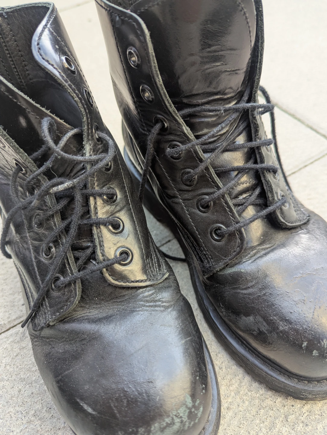 Black Leather Work Combat Boots Steel Toe - photo 2