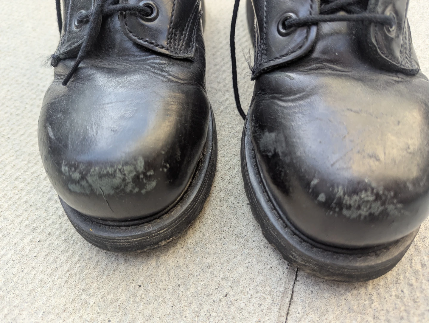 Black Leather Work Combat Boots Steel Toe - photo 4