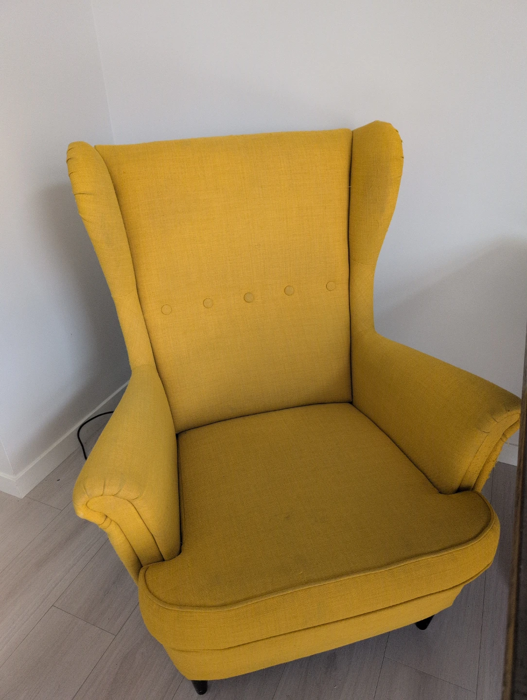 two Yellow Wingback Accent Chair