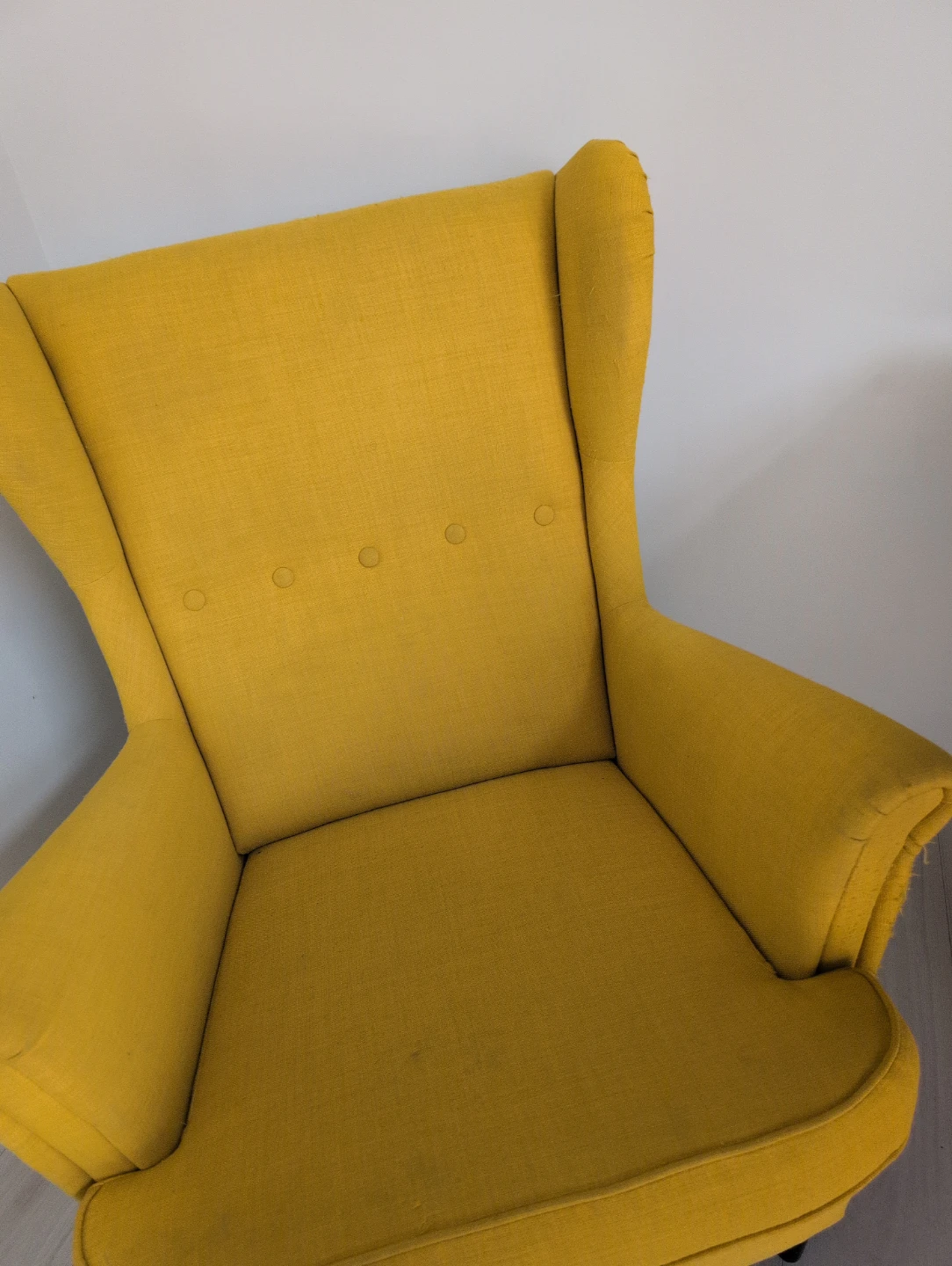 two Yellow Wingback Accent Chair - photo 3