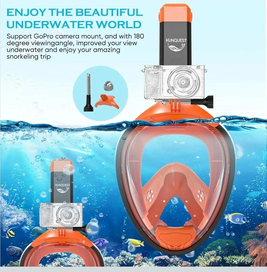 Full Face Snorkel Mask - Orange ⚽ - photo 5