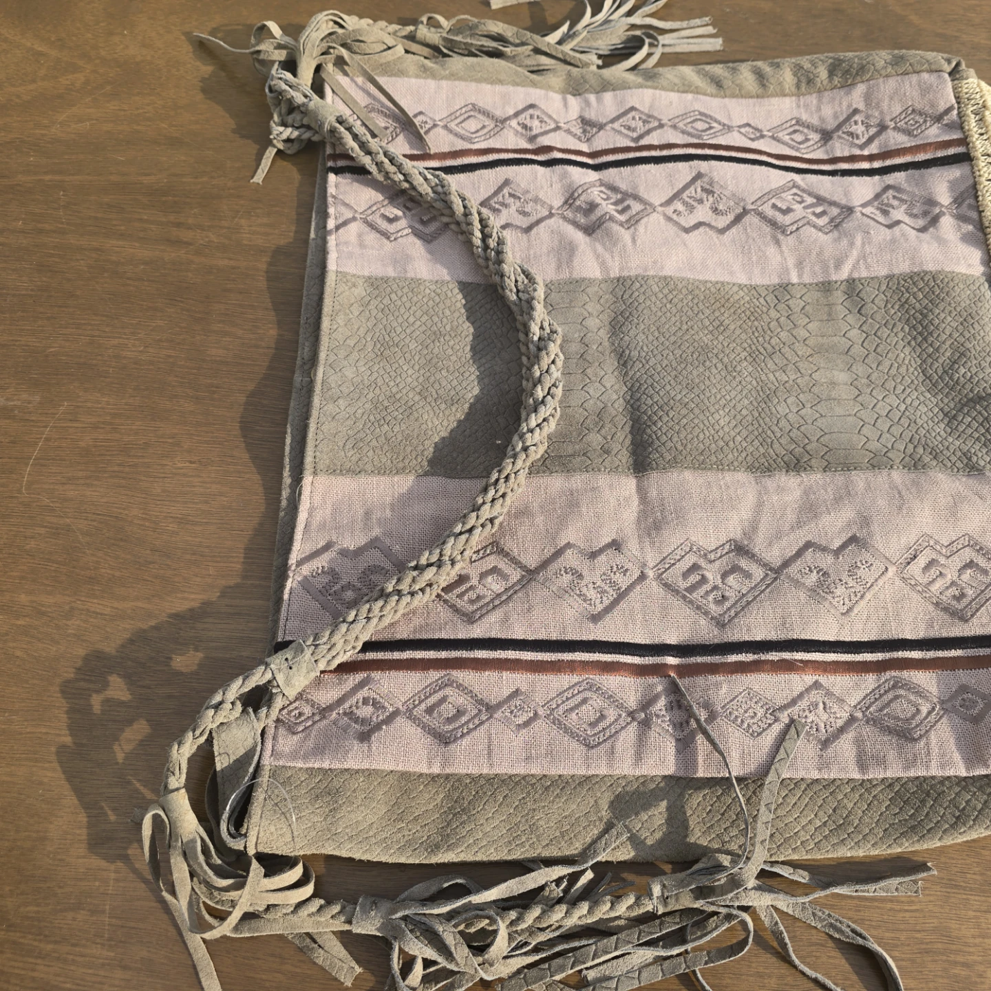 Free People Boho Woven Fringe Shoulder Bag Vintage Hippie Bag - photo 4