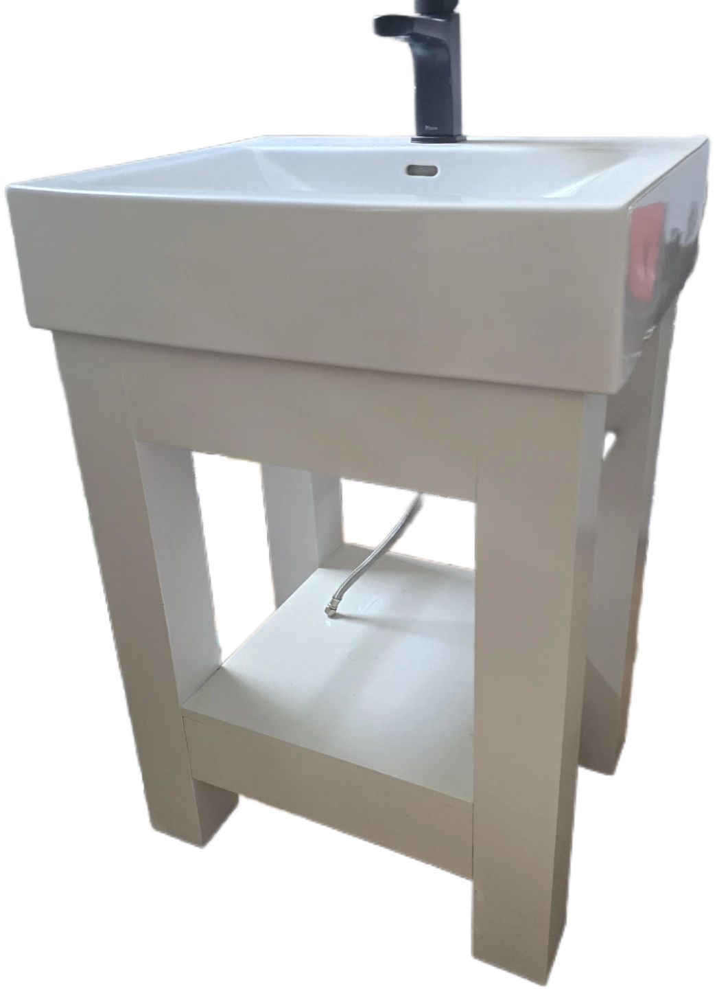 White Bathroom Vanity with Sink - photo 2