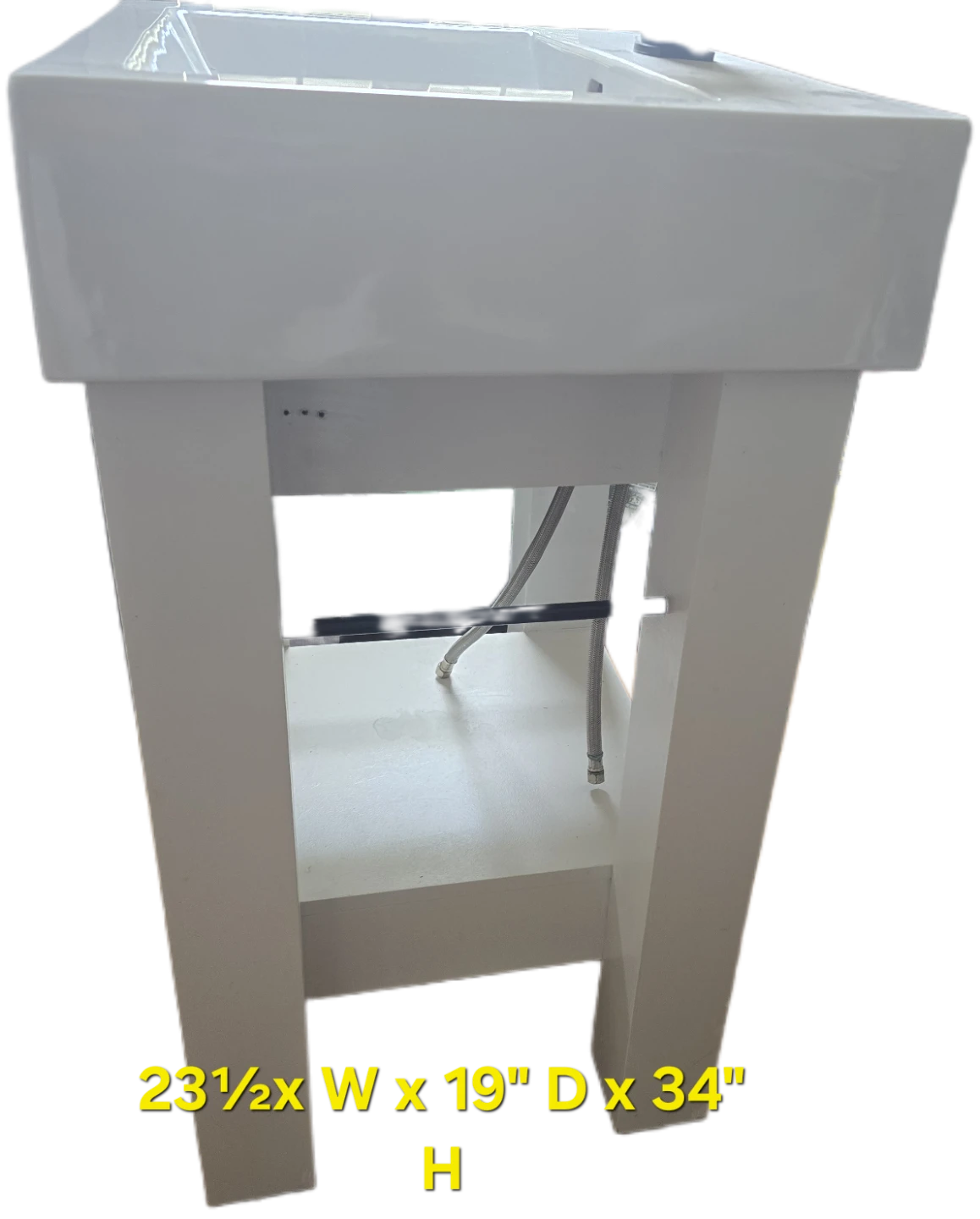 White Bathroom Vanity with Sink - photo 3