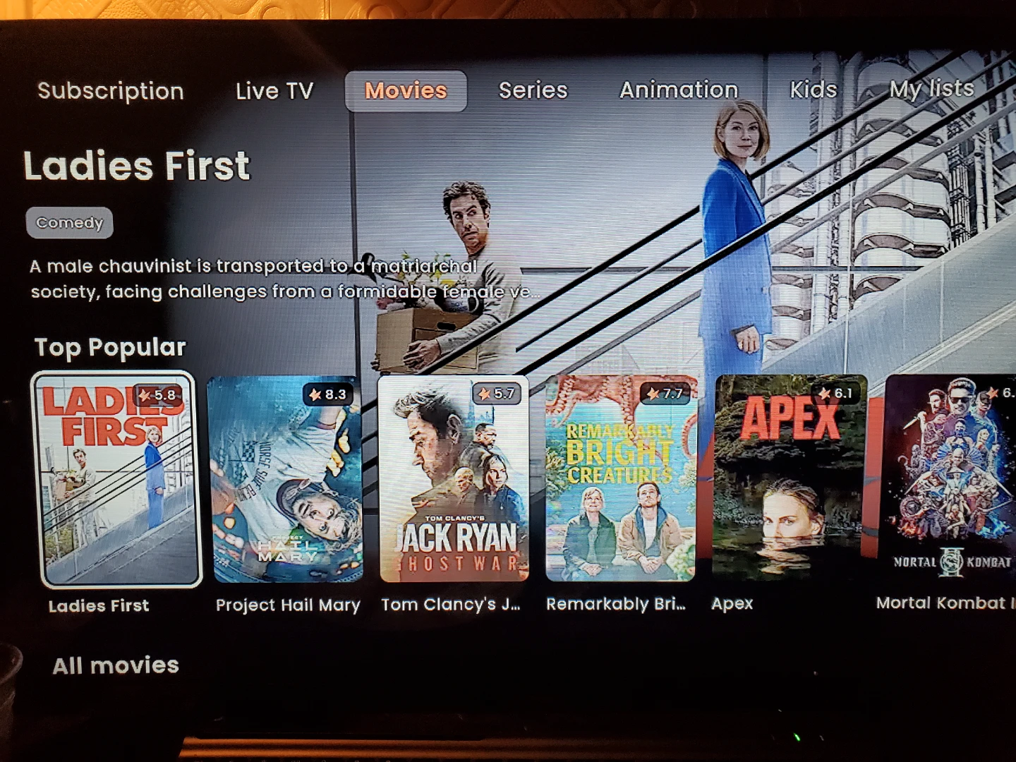 Stream movies and channels