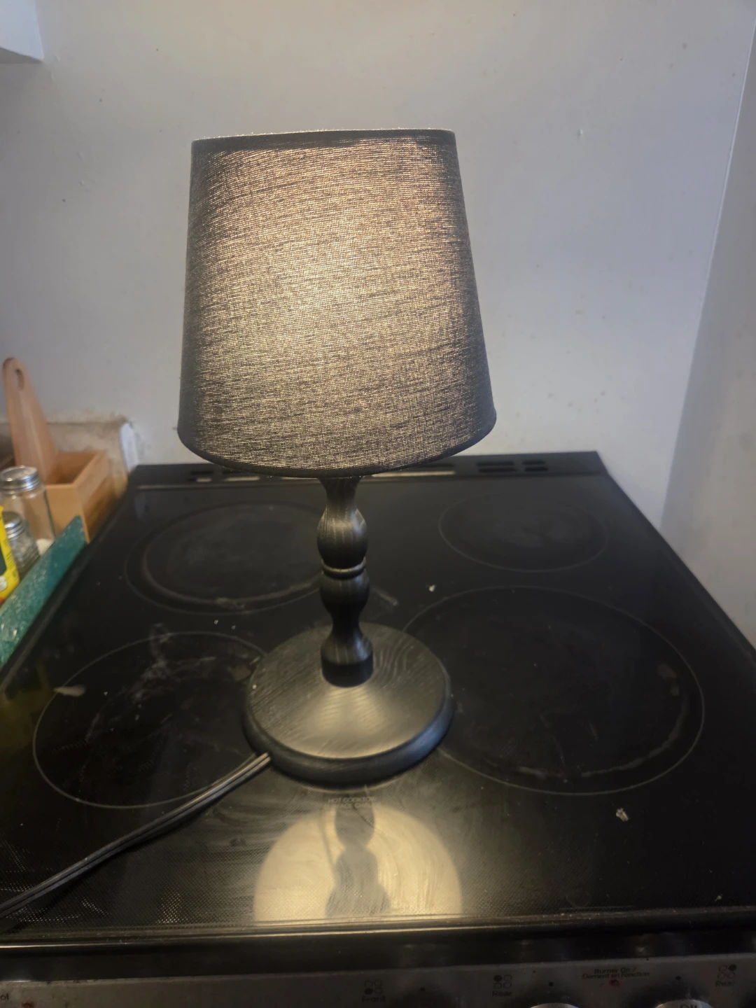 Dark Grey Fabric Table Lamp