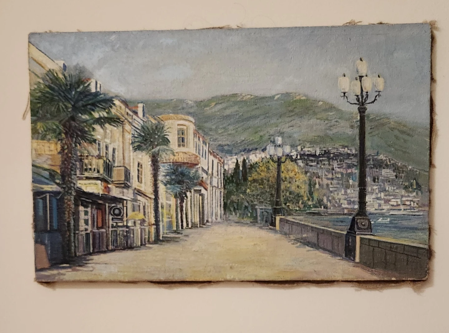 Oil Painting - Coastal Town Scene