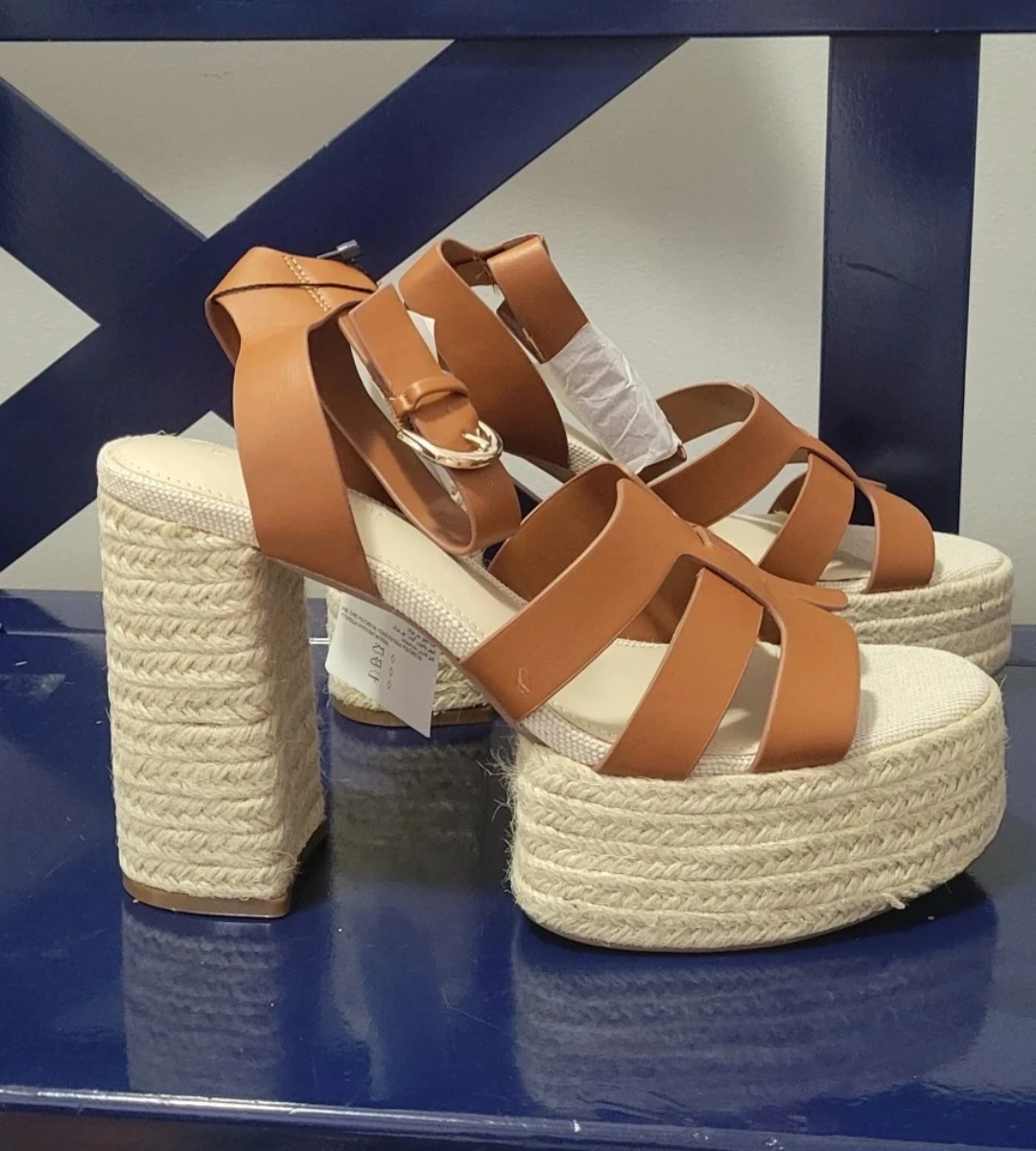 Women's Brown Platform Espadrille Heels ⚽ - photo 5