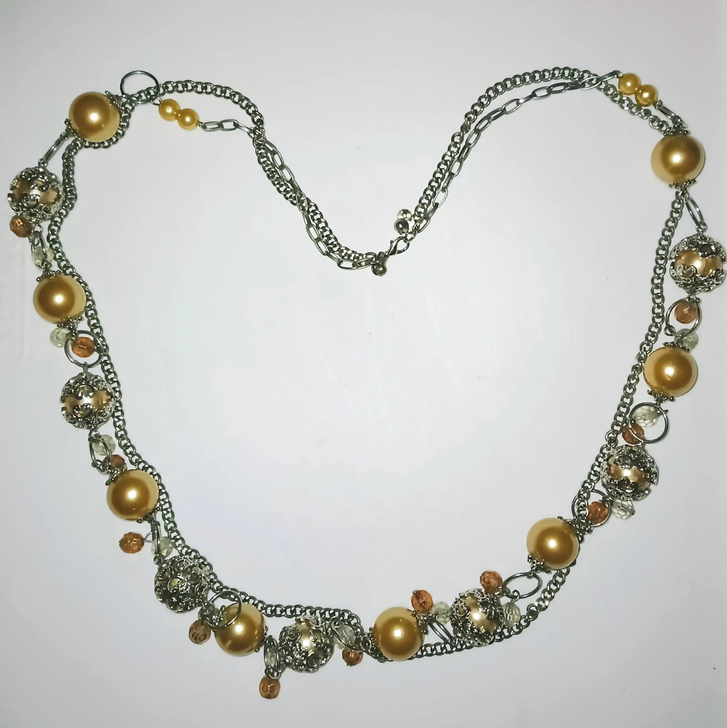Gold Beaded Statement Necklace ⚽