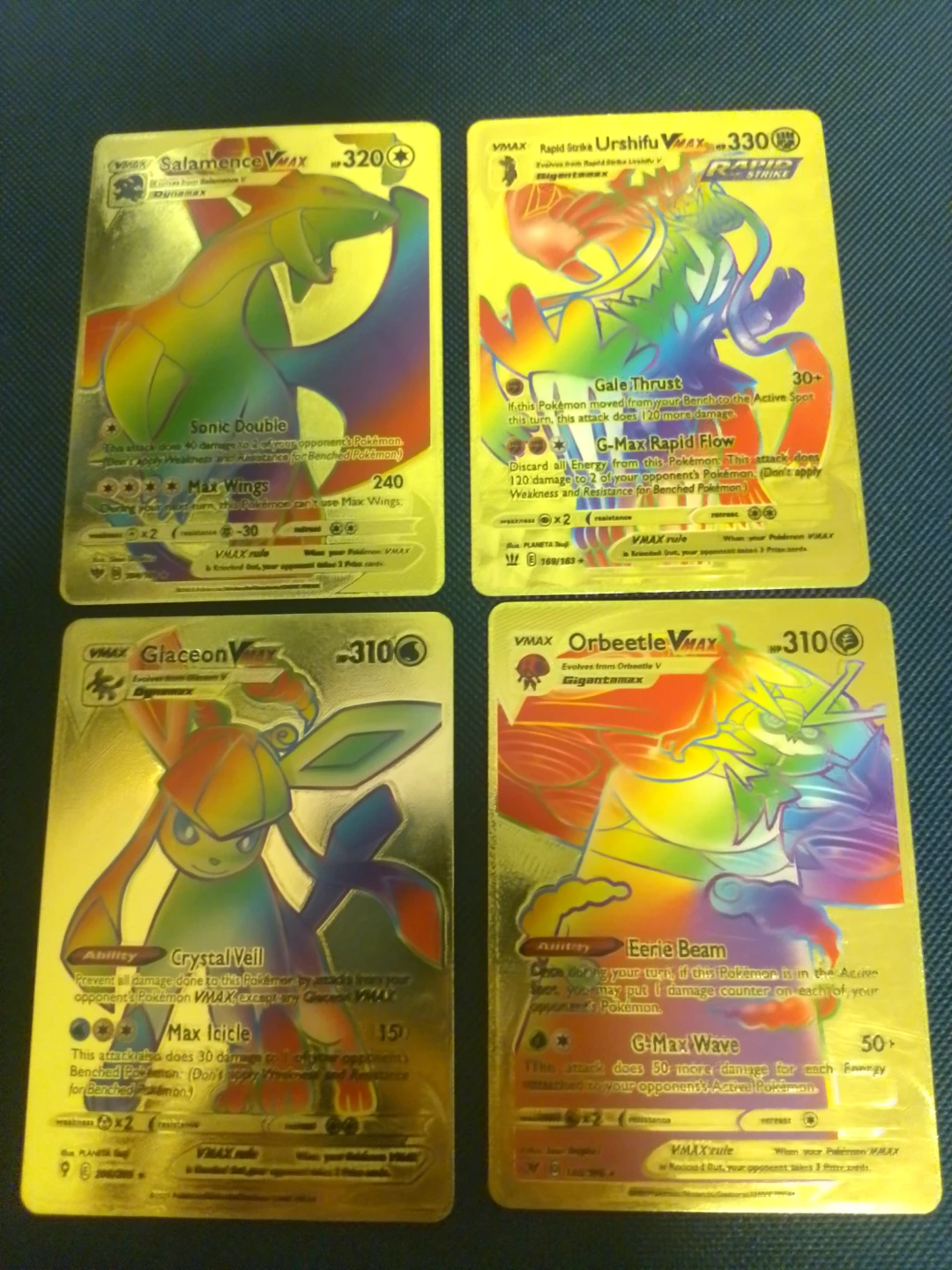 Pokemon Gold VMAX Cards Set