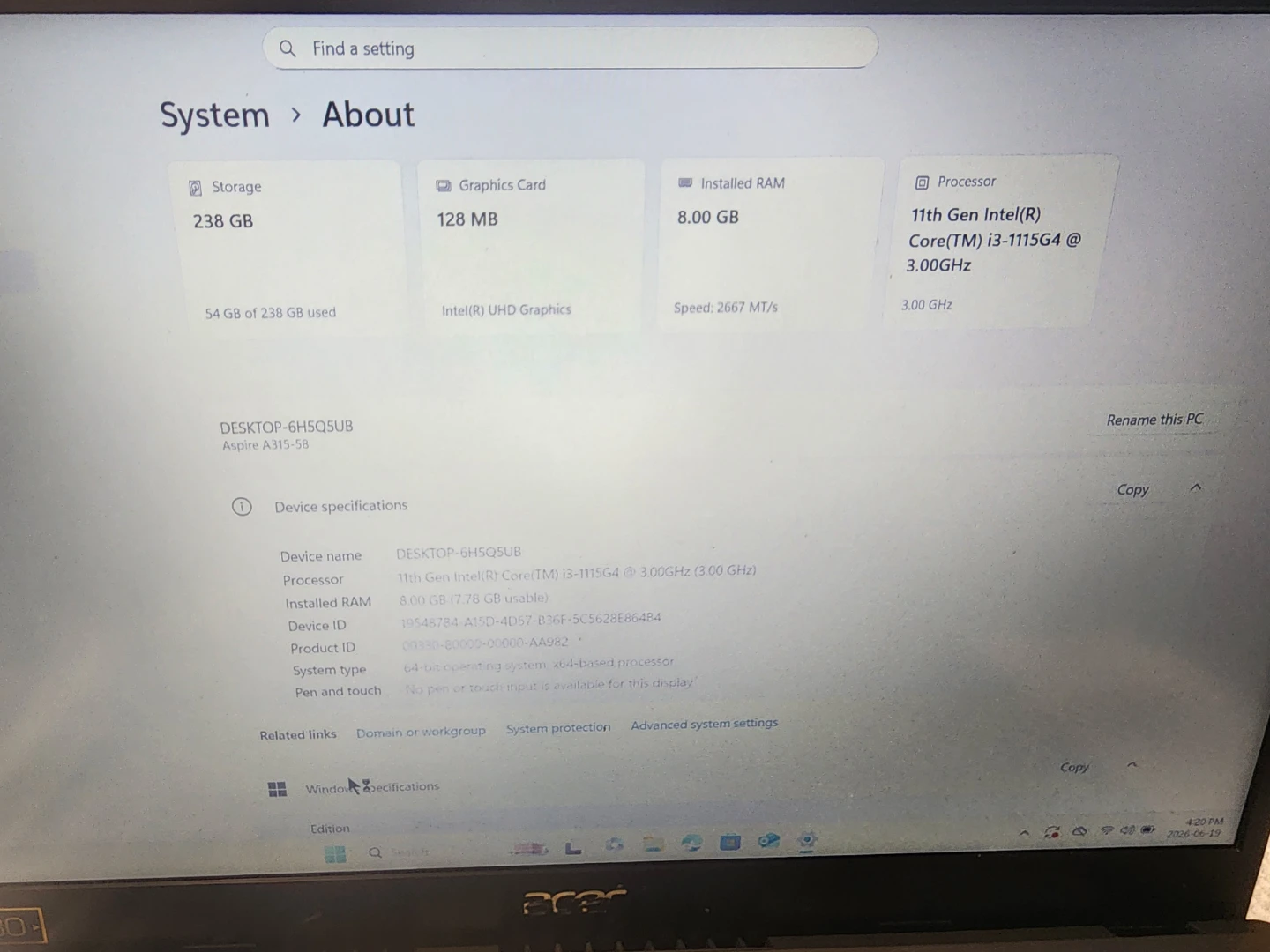 Acer Aspire 3 Laptop - Intel Core i3 - photo 4