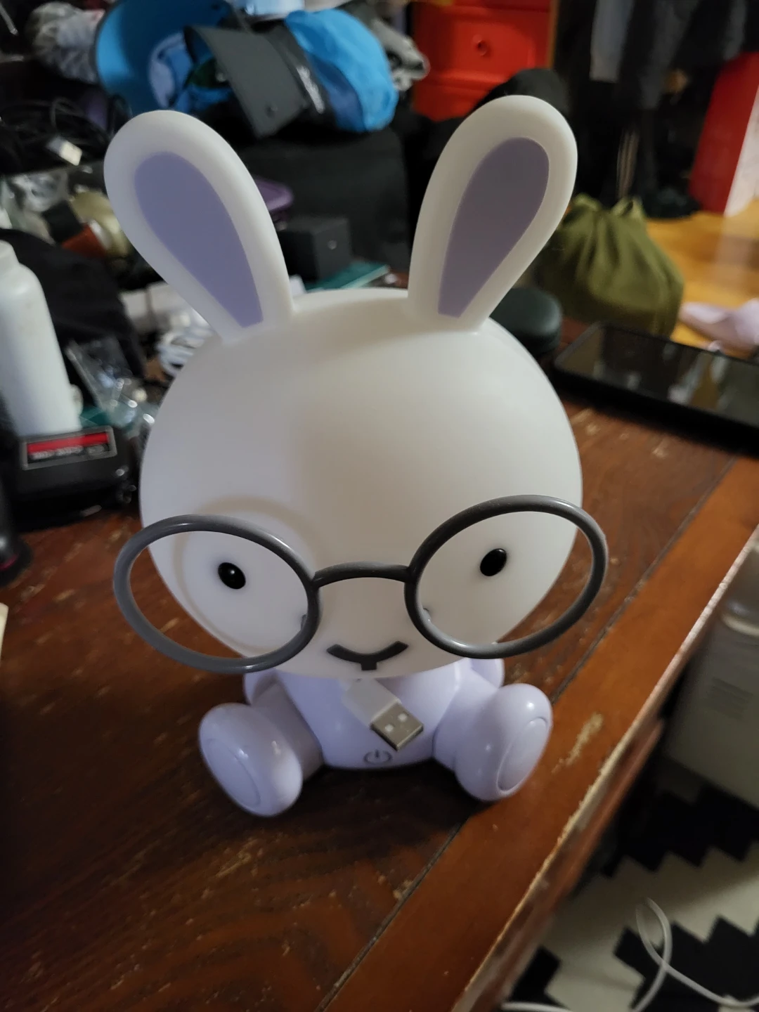⚽️ White Bunny Night Light with Glasses