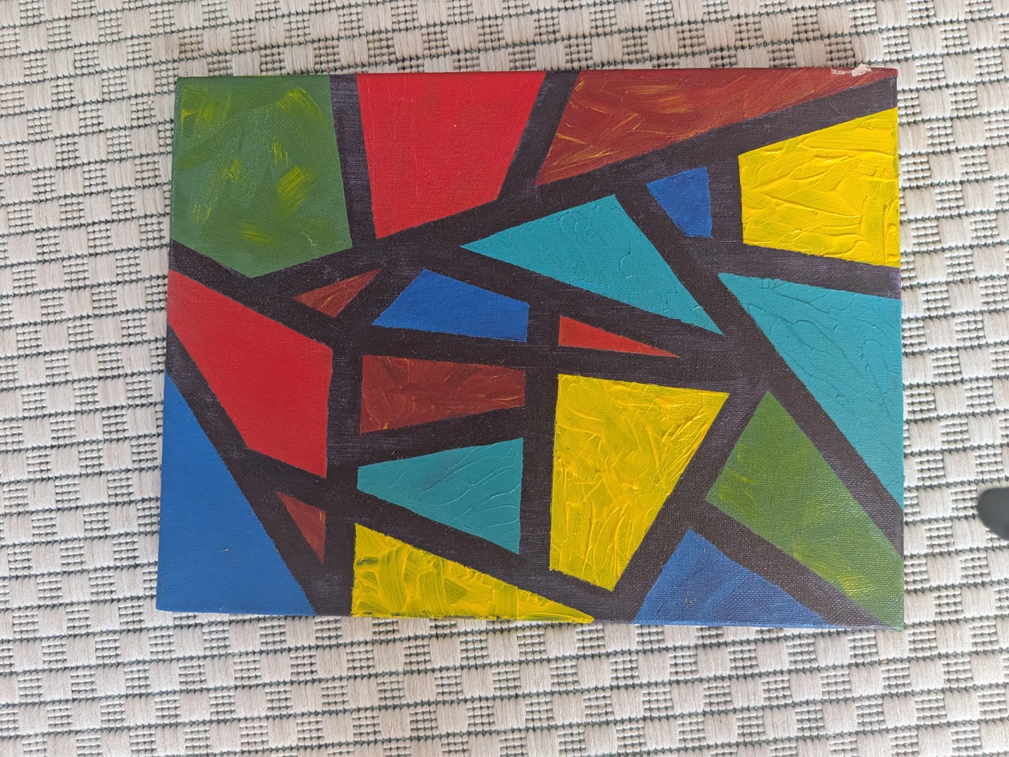 Set of 3 Abstract Canvas Paintings - photo 3