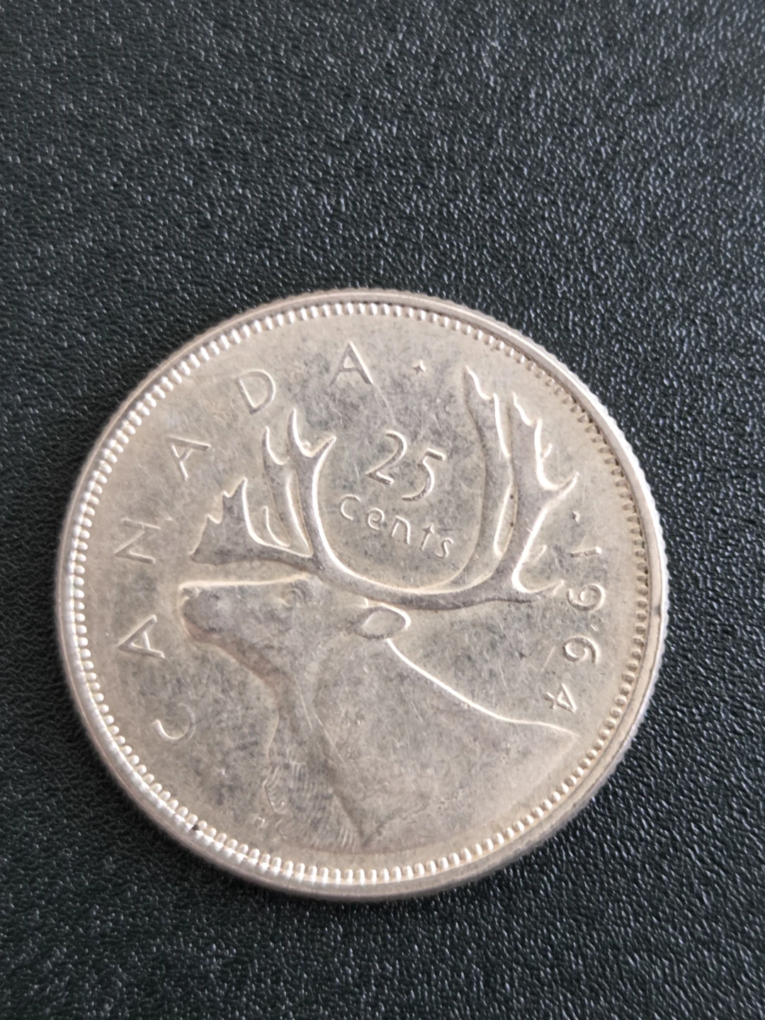 1964 Canada 25 Cents Silver Coin - photo 2