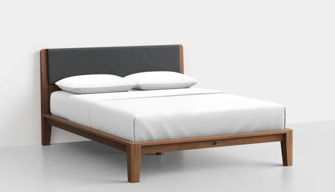 Thuma Wooden bed frame with upholstered headboard + Cushion - photo 3