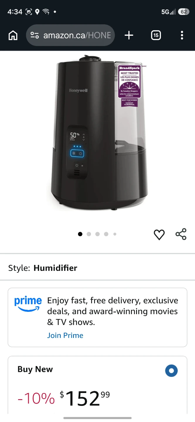 Honeywell Dual Comfort Cool + Warm Mist Humidifier - photo 2