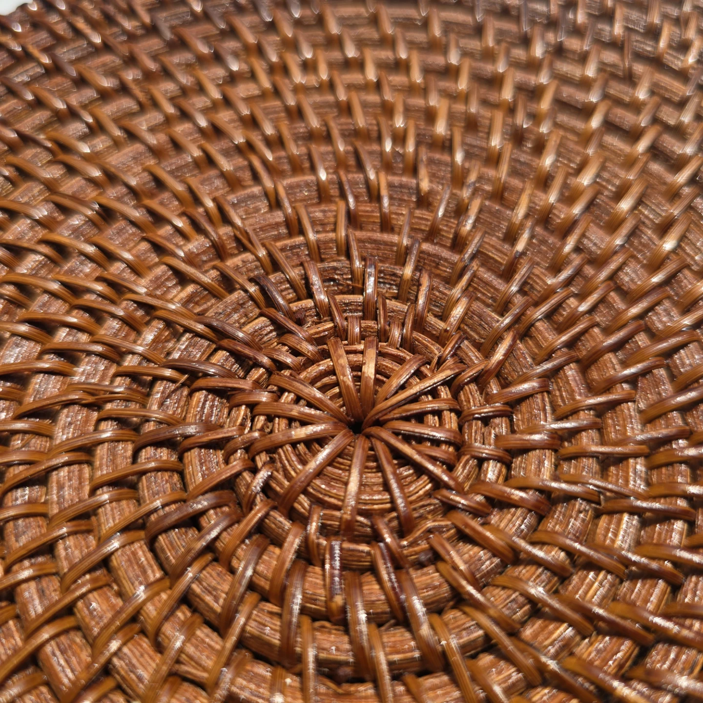 Handwoven Round Rattan Bag Crossbody Boho Purse Leather Strap - photo 5