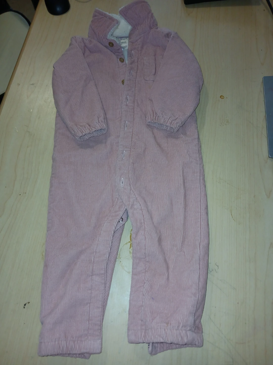 Carter's Pink Corduroy Snowsuit - 18m
