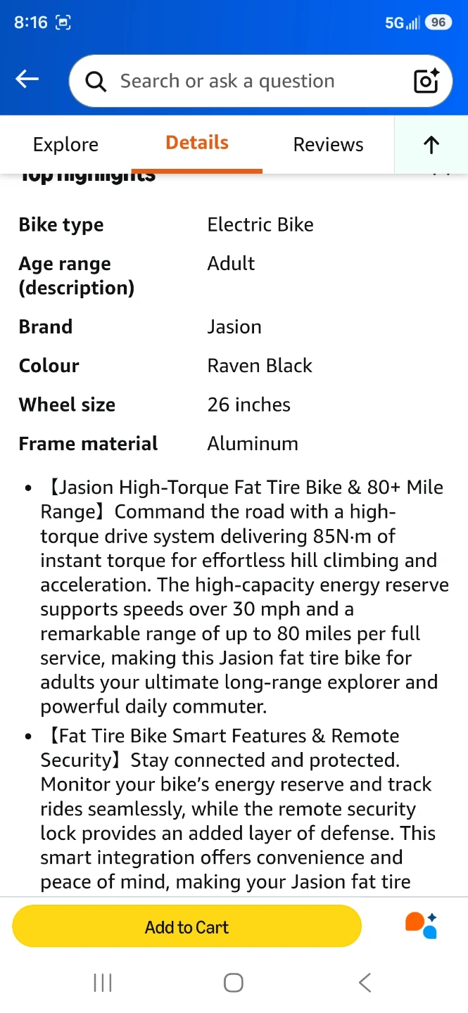 Jasion Thunder Electric Fat Tire Bike - Raven Black - photo 3