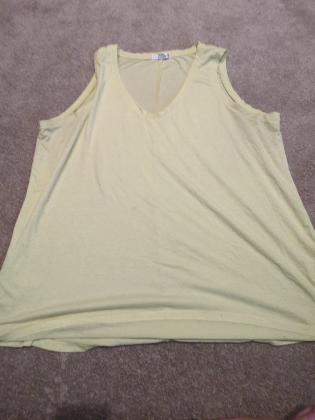 Yellow V-Neck Tank Top 2X